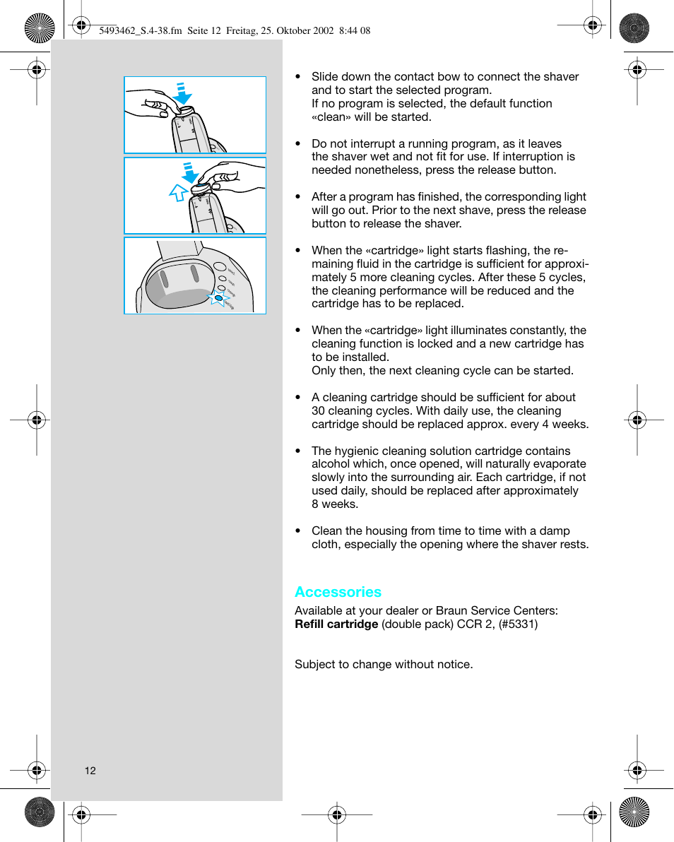 Accessories | Braun 5493 User Manual | Page 12 / 38
