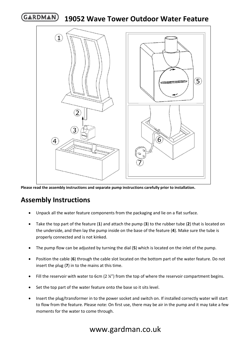 Gardman Wave Tower User Manual | 4 pages