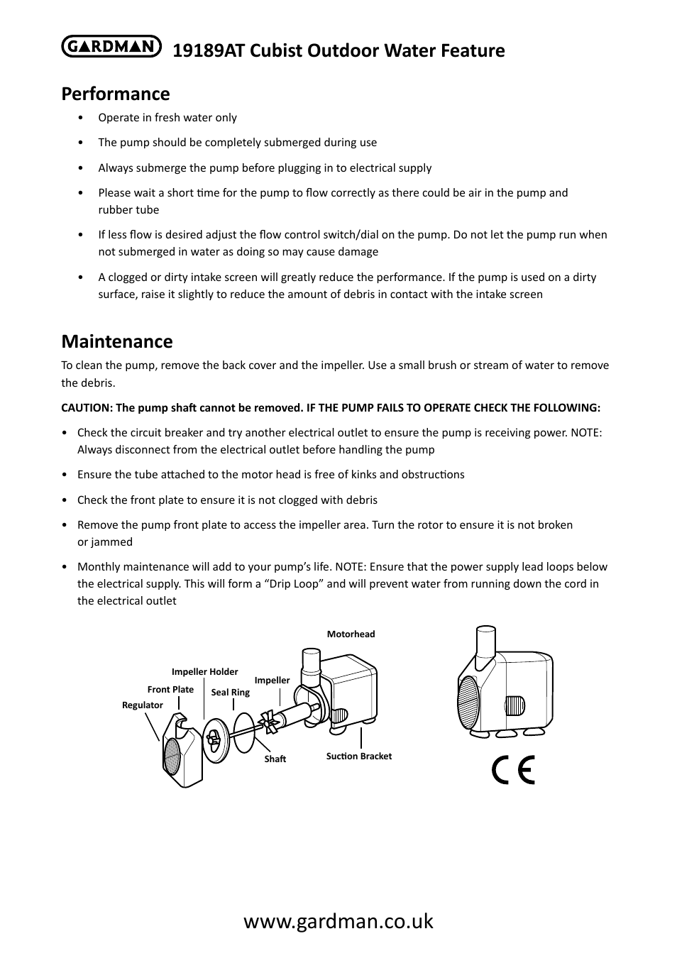 Maintenance | Gardman Cubist User Manual | Page 4 / 6