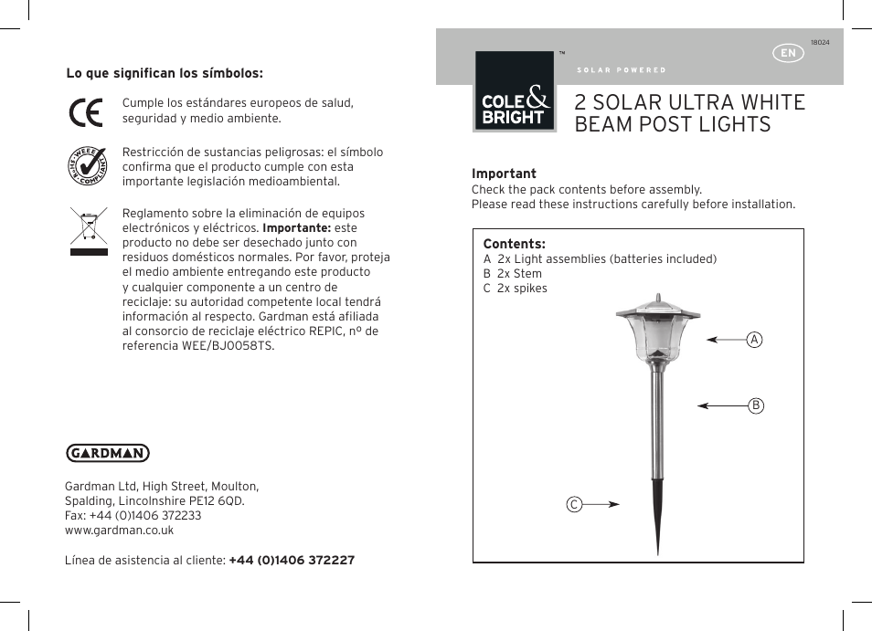 Gardman 2 Solar Ultra User Manual | 12 pages