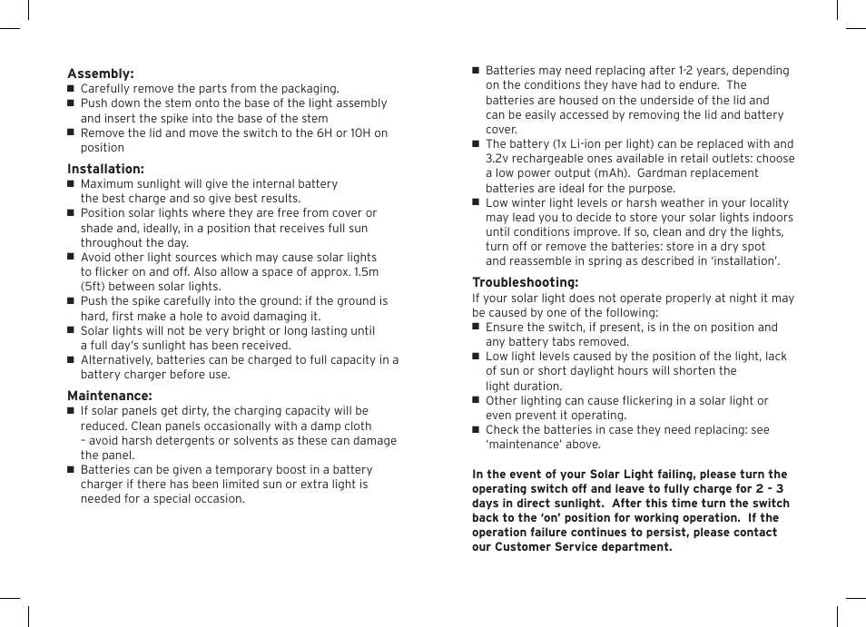 Gardman 2 Solar Ultra User Manual | Page 2 / 12