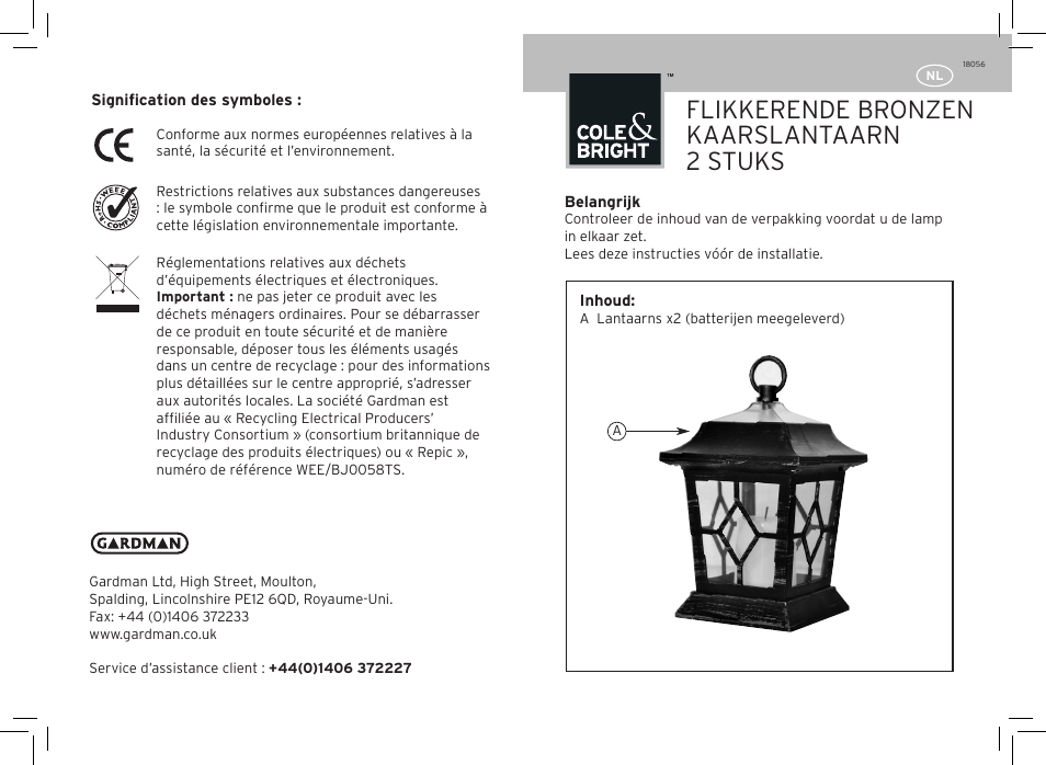 Flikkerende bronzen kaarslantaarn 2 stuks | Gardman Flickering Bronze Candle Lantern 1 User Manual | Page 7 / 12