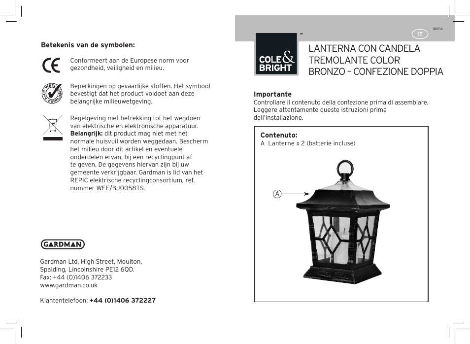 Gardman Flickering Bronze Candle Lantern 1 User Manual | Page 9 / 12