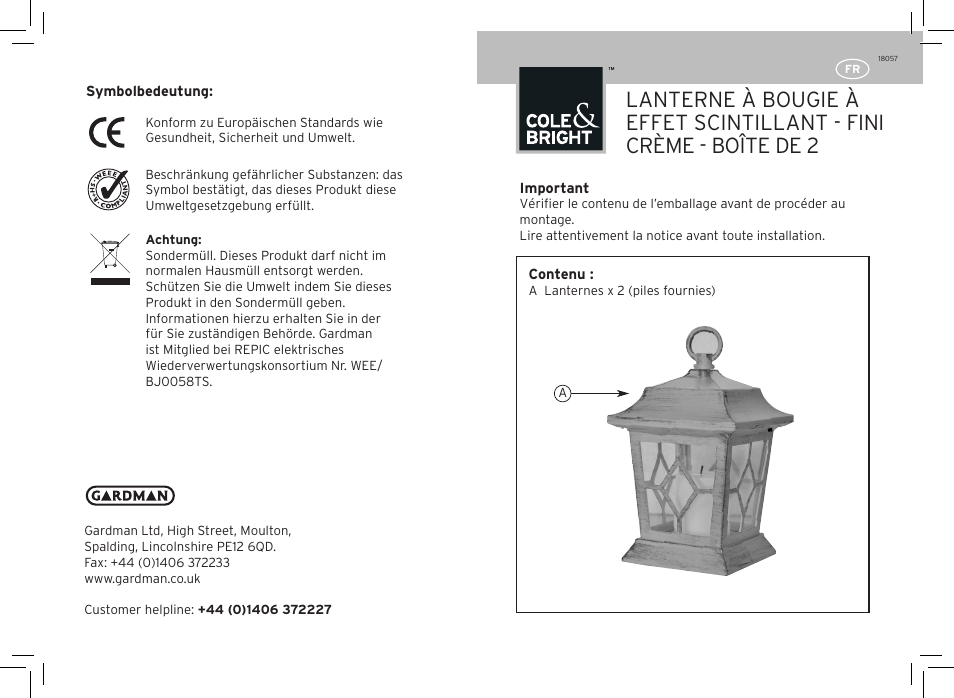 Gardman Flickering Cream Candle Lantern 2 User Manual | Page 5 / 12