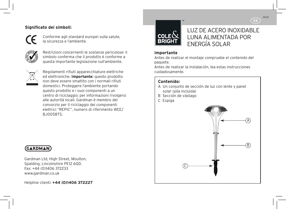 Gardman Luna Stainless Steel Light User Manual | Page 11 / 12