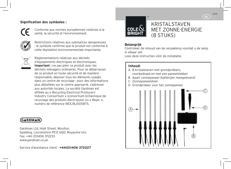 Kristalstaven met zonne-energie (8 stuks) | Gardman Crystal bubble sticks User Manual | Page 7 / 12