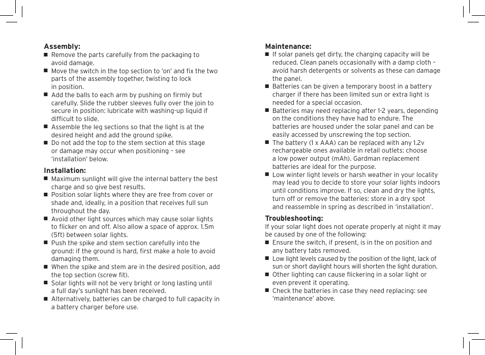 Gardman Promenade Light User Manual | Page 2 / 12