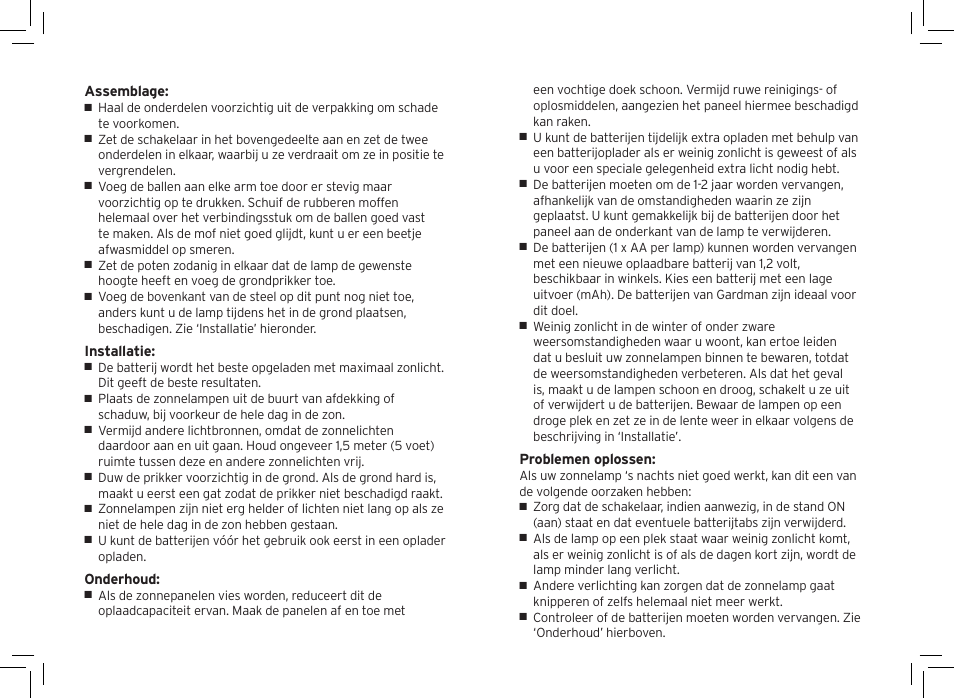 Gardman Promenade Light User Manual | Page 8 / 12