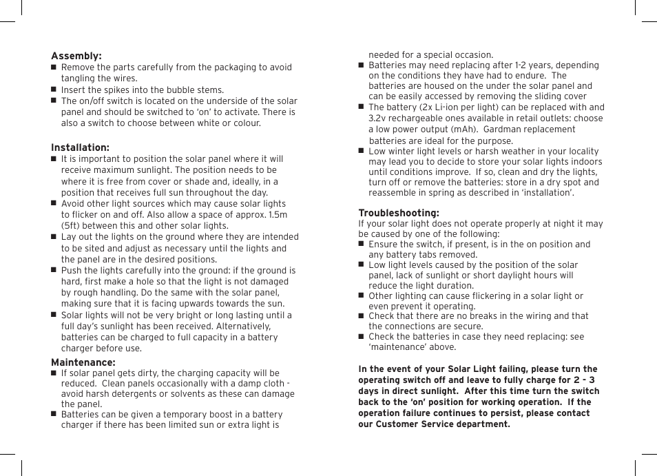 Gardman Solar Jumbo Crystal Bubble Lights User Manual | Page 2 / 12