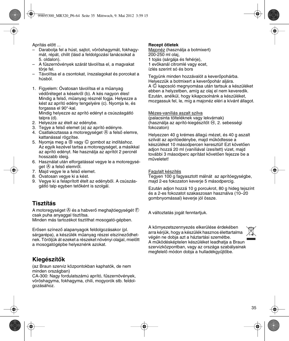 Braun Multiquick 3 MR 320 User Manual | Page 34 / 61