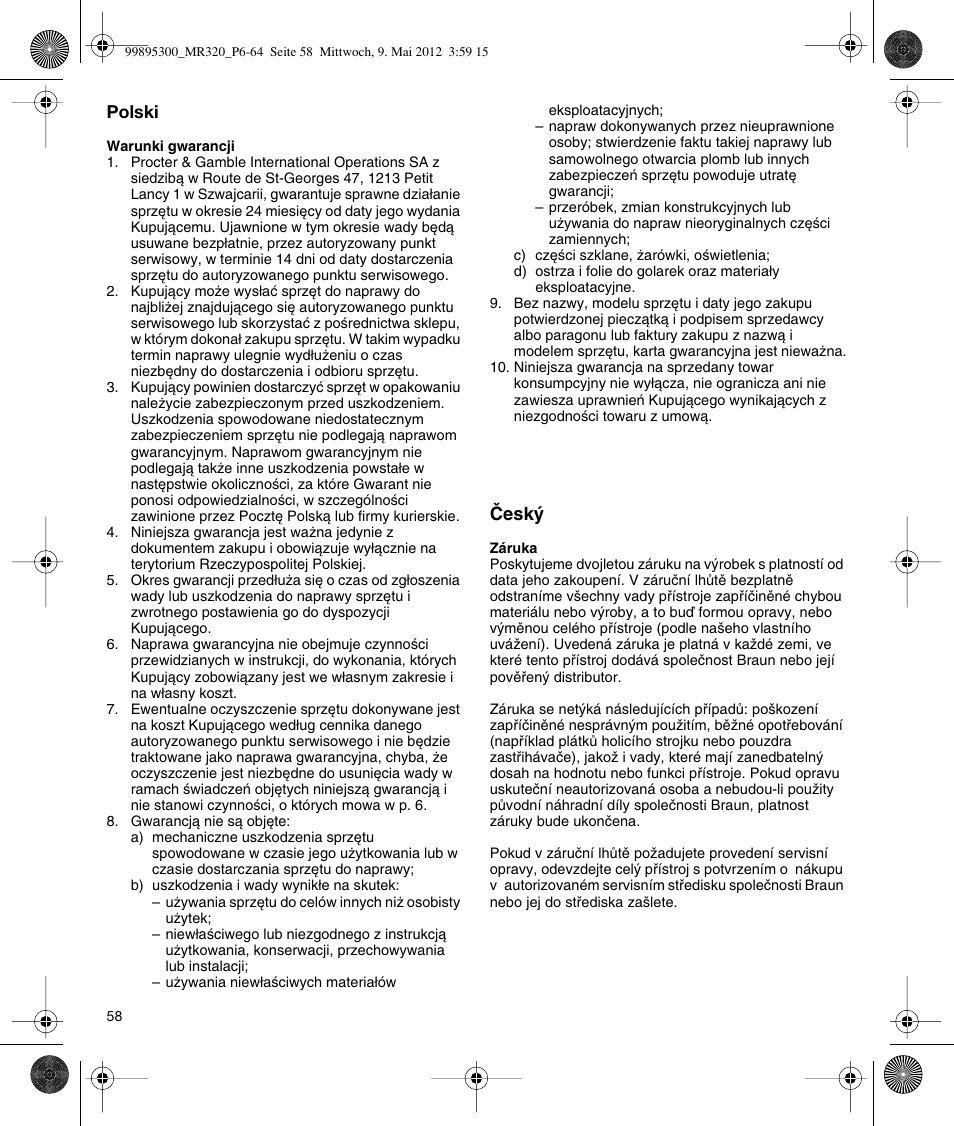 Braun Multiquick 3 MR 320 User Manual | Page 57 / 61