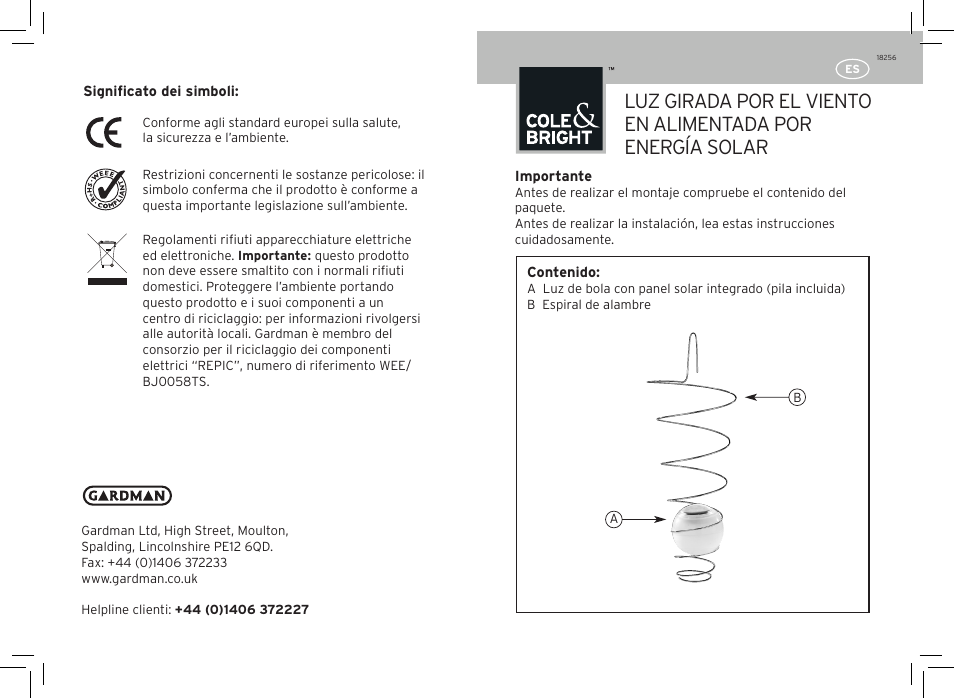 Gardman Spiral Wind Spinner Light User Manual | Page 11 / 12