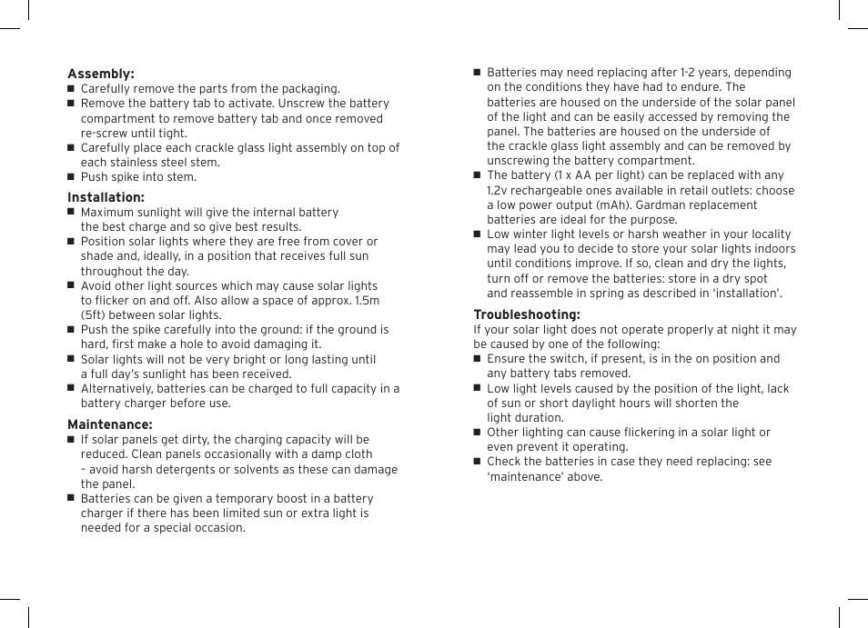 Gardman 2 Ice Tower Lights User Manual | Page 2 / 12