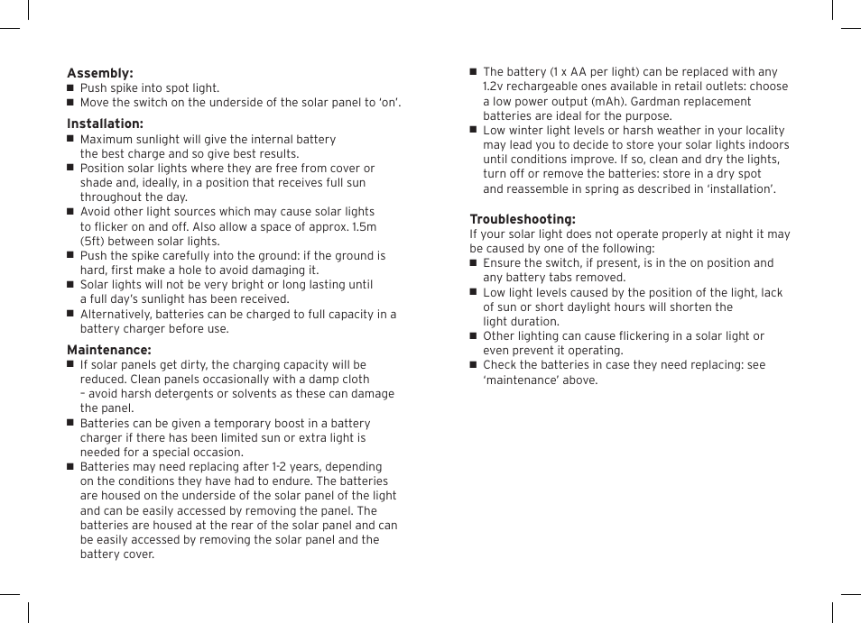 Gardman 4 Spot Lights User Manual | Page 2 / 12