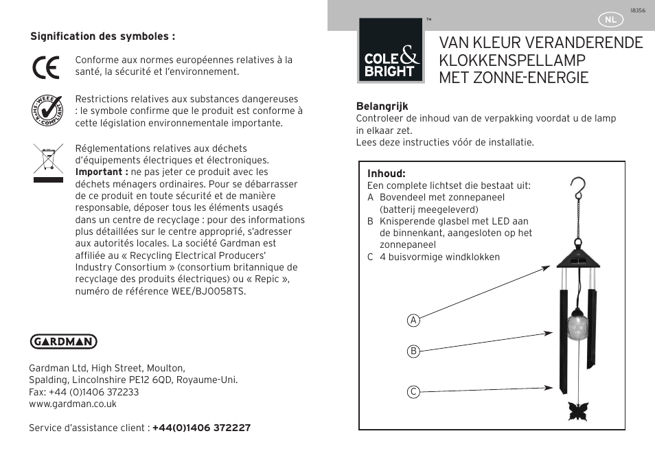 Gardman Colour Changing Windchime User Manual | Page 7 / 12