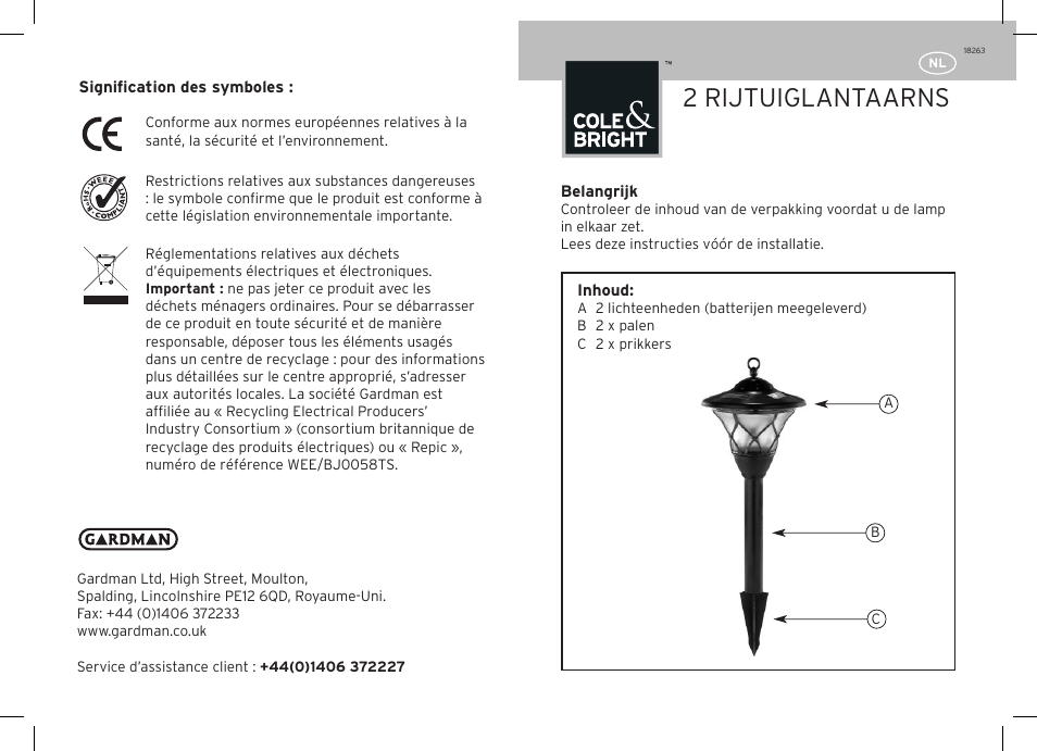 2 rijtuiglantaarns | Gardman 2 Carriage Post Lights User Manual | Page 7 / 12