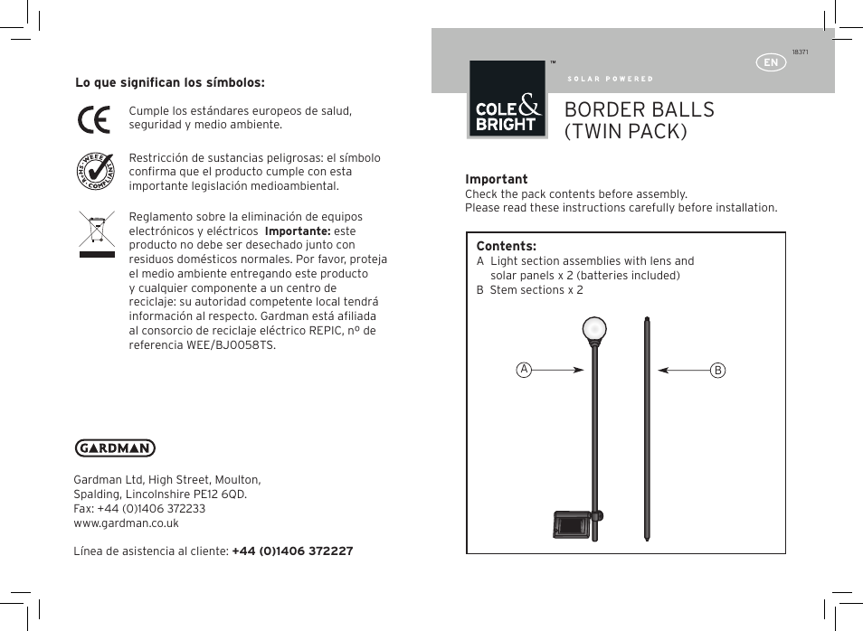 Gardman Border Balls White User Manual | 12 pages