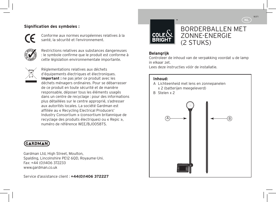 Borderballen met zonne-energie (2 stuks) | Gardman Border Balls White User Manual | Page 7 / 12