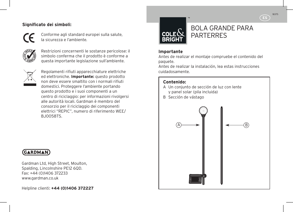 Bola grande para parterres | Gardman Large Border ball User Manual | Page 11 / 12