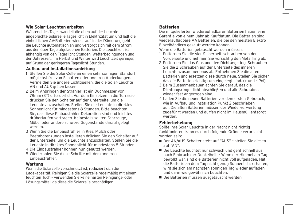 Gardman Deck Lights User Manual | Page 4 / 12