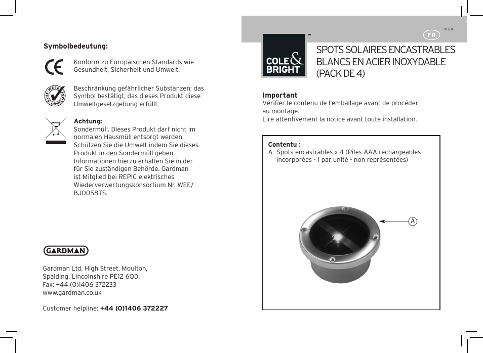 Gardman Deck Lights User Manual | Page 5 / 12