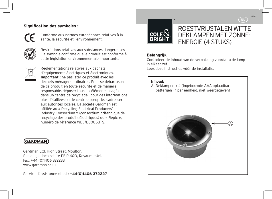 Gardman Deck Lights User Manual | Page 7 / 12