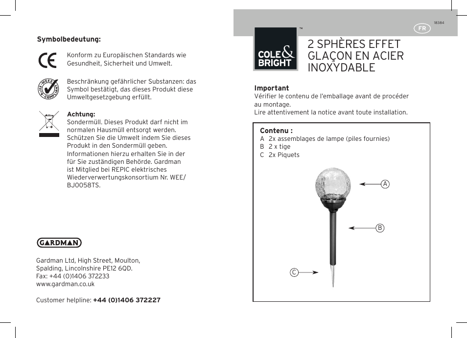 2 sphères effet glaçon en acier inoxydable | Gardman Ice Orb Stainless User Manual | Page 5 / 12