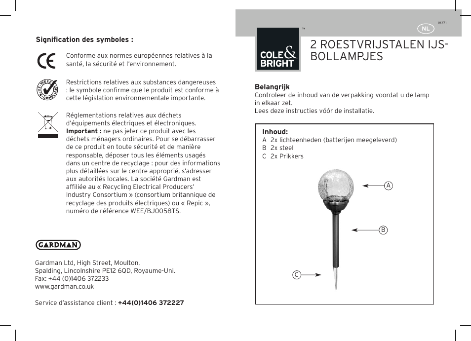 2 roestvrijstalen ijs- bollampjes | Gardman Ice Orb Stainless User Manual | Page 7 / 12