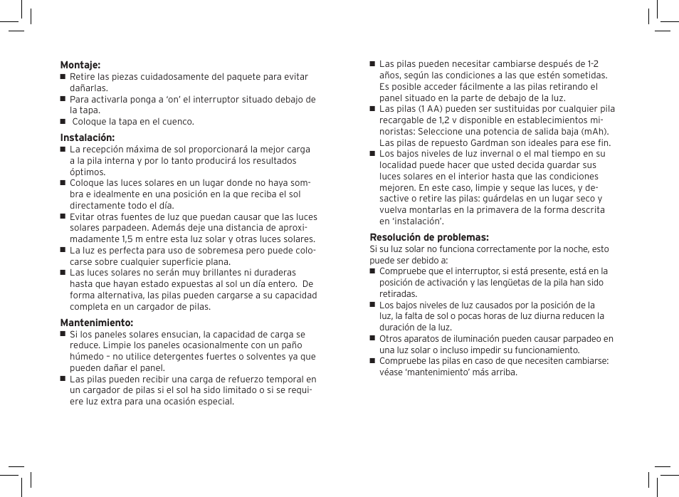 Gardman Filigree table Lights User Manual | Page 12 / 12