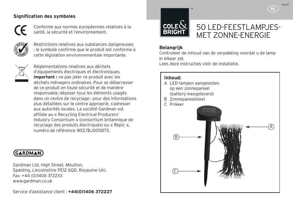 50 led-feestlampjes- met zonne-energie | Gardman 50 LED String Lights User Manual | Page 7 / 12