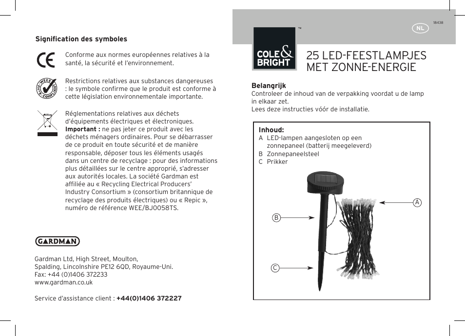 25 led-feestlampjes met zonne-energie | Gardman 25 LED String Lights User Manual | Page 7 / 12