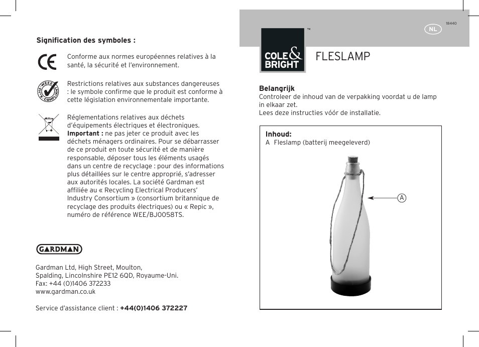 Fleslamp | Gardman Bottle Light User Manual | Page 7 / 12