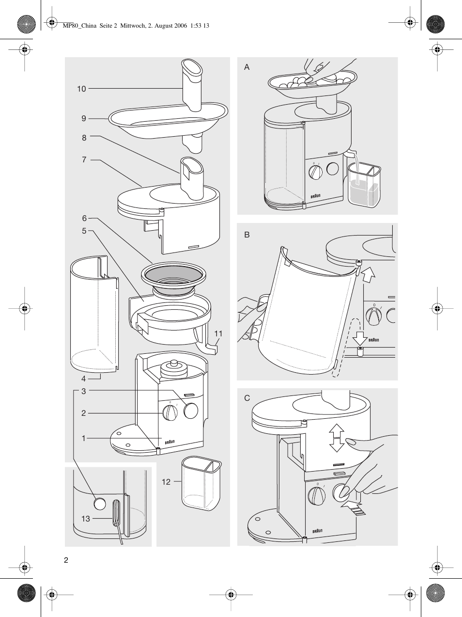 Braun MP 80 User Manual | Page 2 / 7