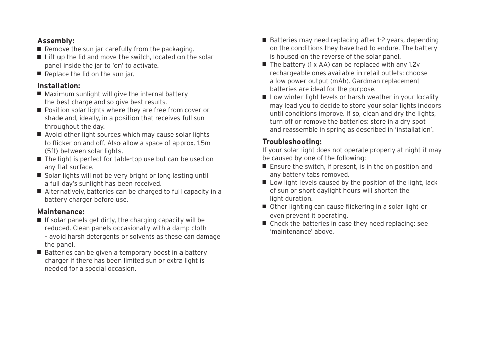 Gardman Sun Jar User Manual | Page 2 / 12