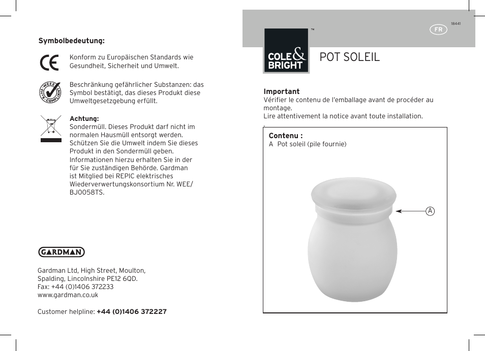 Pot soleil | Gardman Sun Jar User Manual | Page 5 / 12