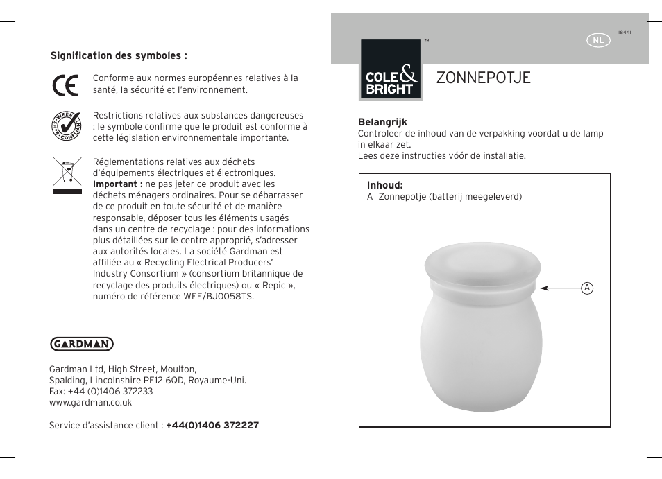 Zonnepotje | Gardman Sun Jar User Manual | Page 7 / 12