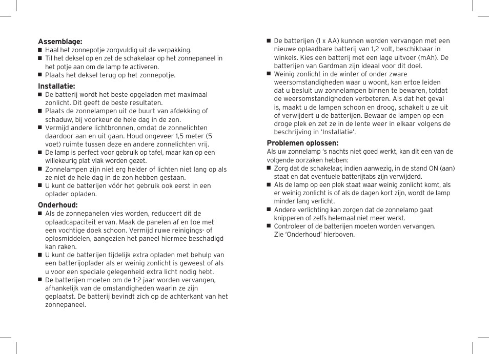 Gardman Sun Jar User Manual | Page 8 / 12