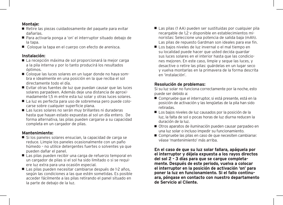 Gardman Solar Sandstone Round Path Light User Manual | Page 12 / 12