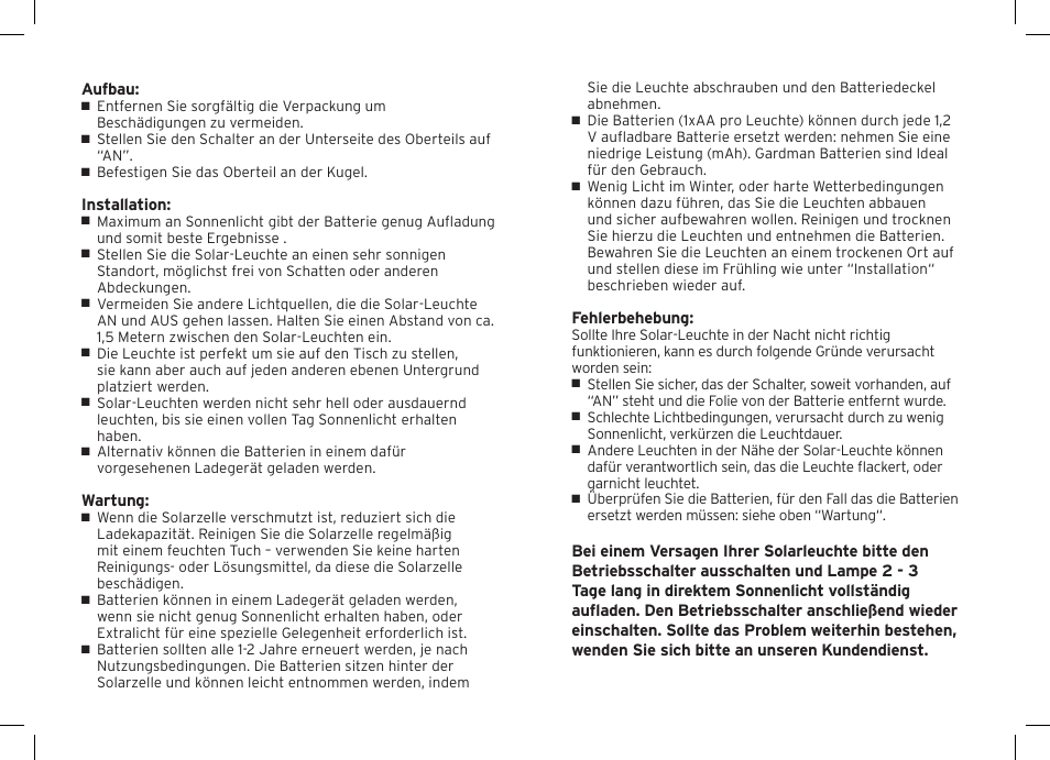 Gardman Solar Sandstone Round Path Light User Manual | Page 4 / 12