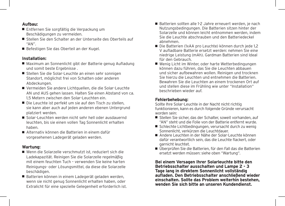 Gardman Solar Sandstone Column Table Light User Manual | Page 4 / 12