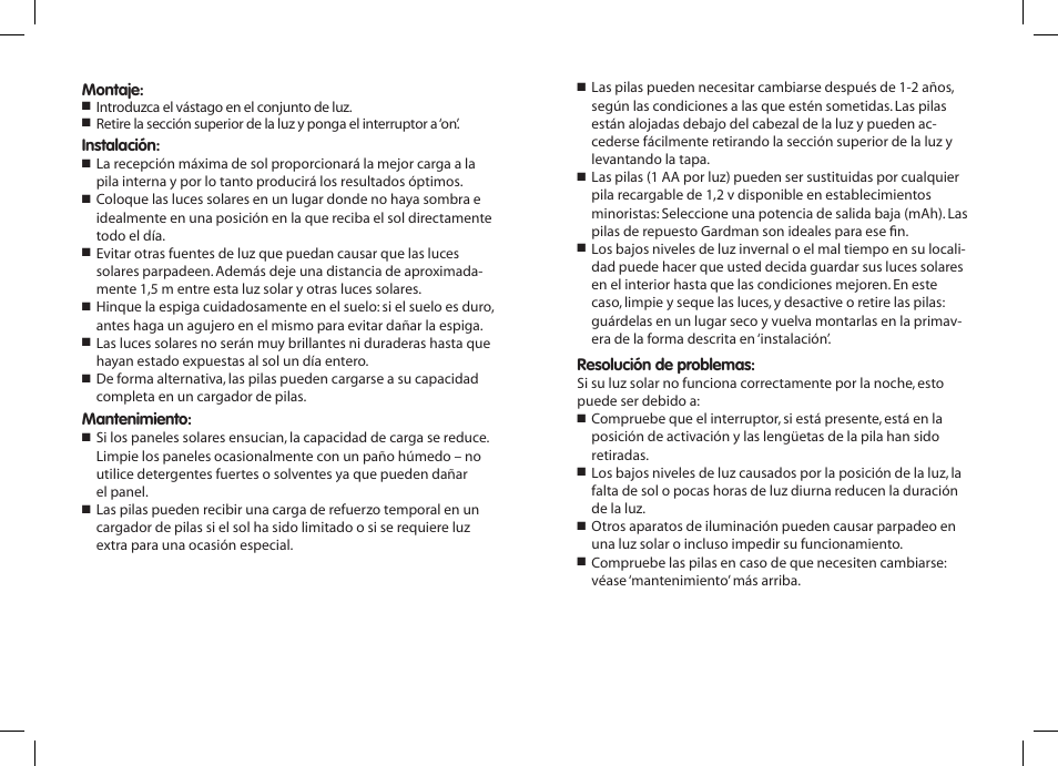 Gardman SS XL Post Lights User Manual | Page 12 / 12