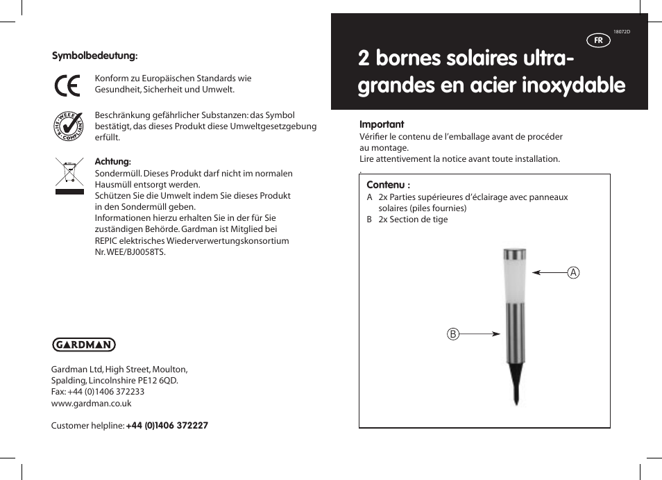 Gardman SS XL Post Lights User Manual | Page 5 / 12