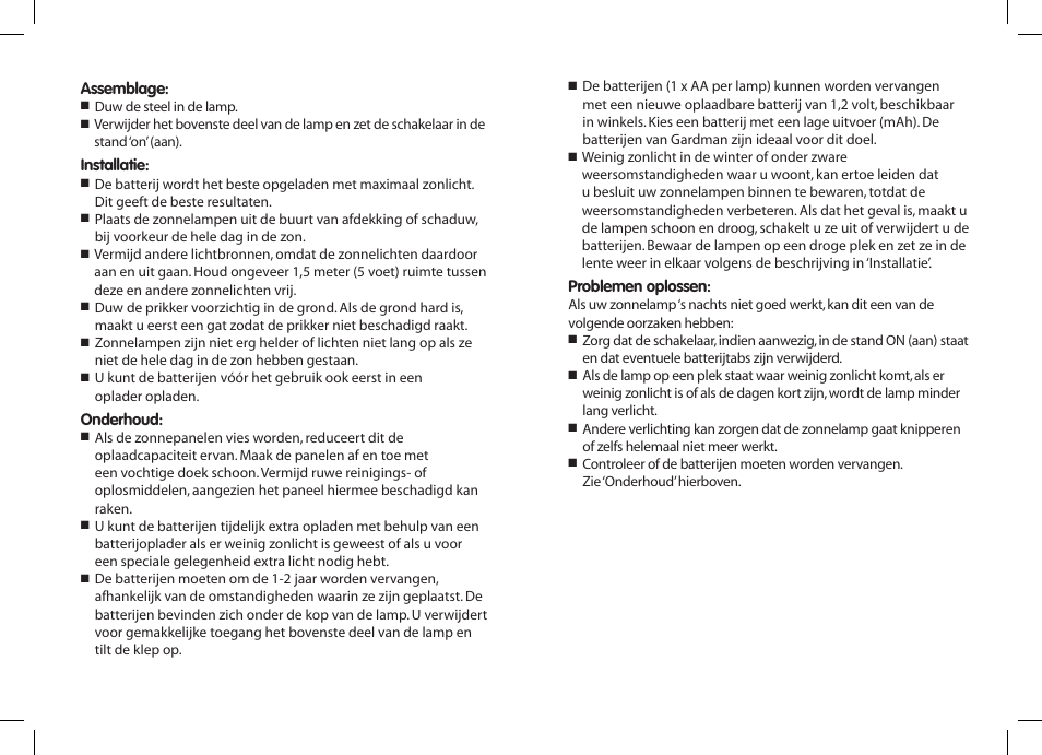 Gardman SS XL Post Lights User Manual | Page 8 / 12