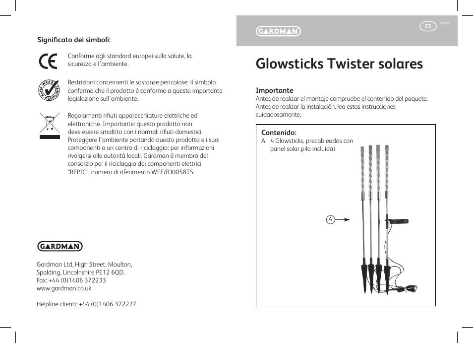 Glowsticks twister solares | Gardman Solar Twister Glowsticks User Manual | Page 11 / 12