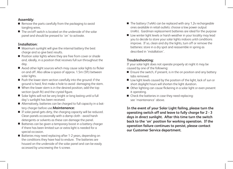 Gardman Solar Twister Glowsticks User Manual | Page 2 / 12