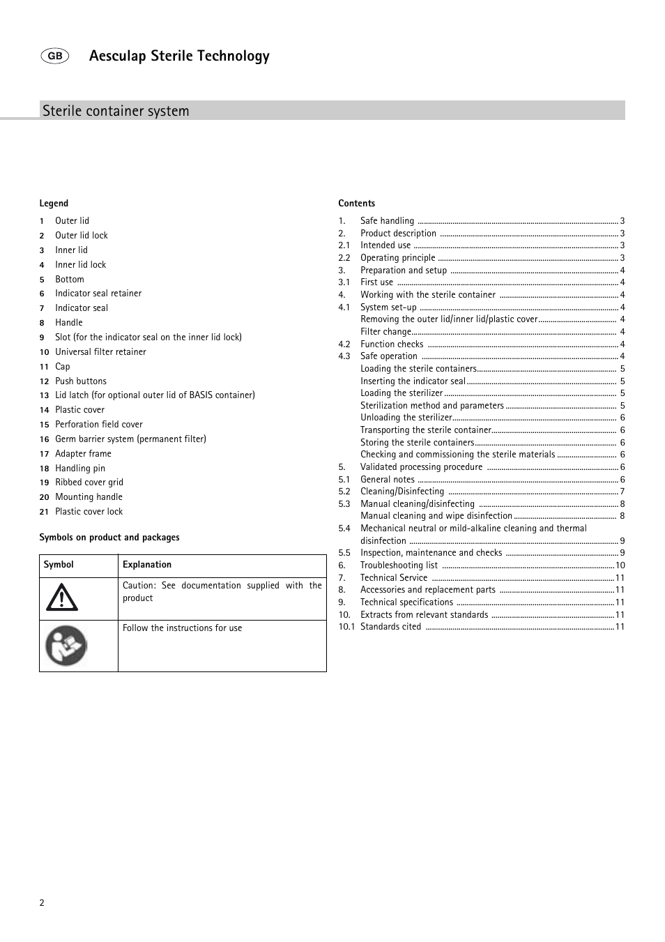 Gb - sterile container system | Braun Sterile Container System 9-Jul User Manual | Page 4 / 84