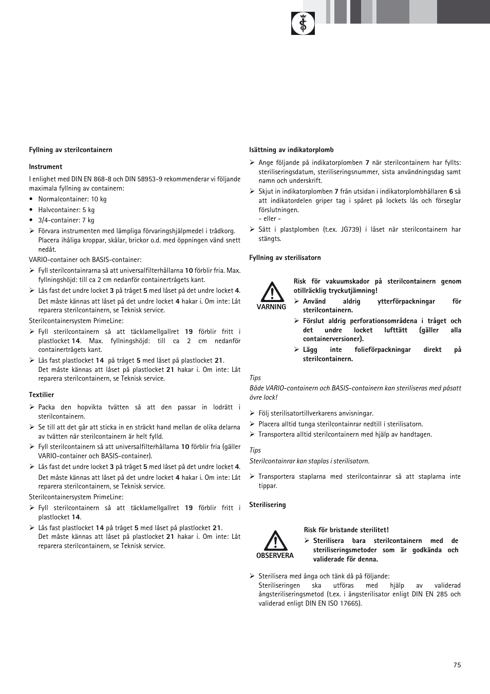 Braun Sterile Container System 9-Jul User Manual | Page 77 / 84