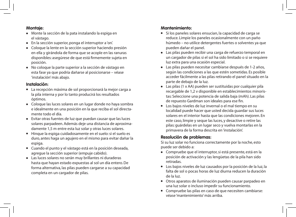 Gardman 10 Marker Solar Lights User Manual | Page 12 / 12