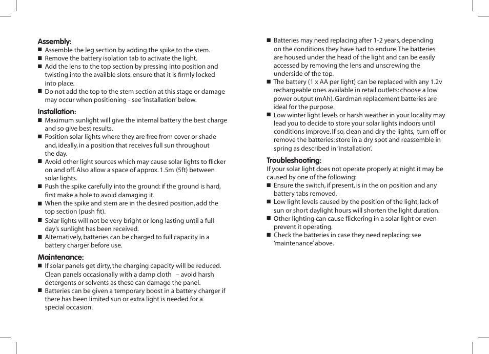 Gardman 10 Large Solar Lights User Manual | Page 2 / 12