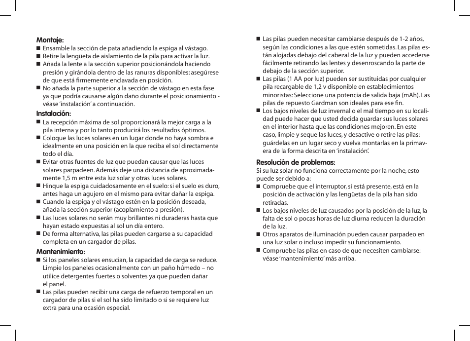 Gardman 6 Compact Solar Lights User Manual | Page 12 / 12